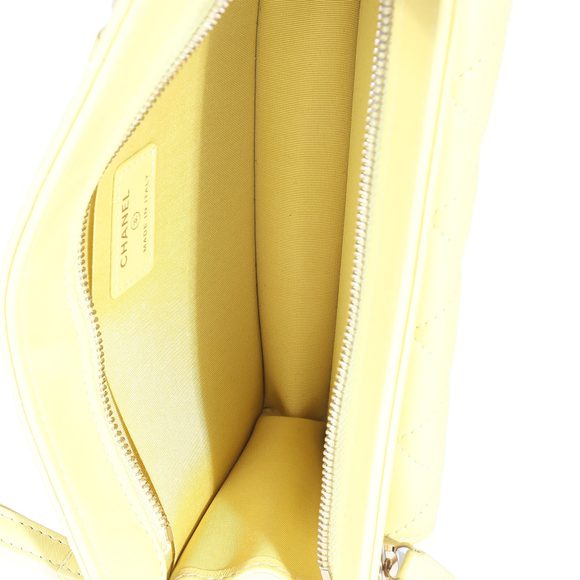 Chanel Yellow Lambskin Quilted Front Pocket Wristlet - Picture 7 of 7